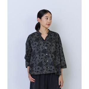 ブラウス シャツ リバティプリントハーフスリーブブラウス レディース