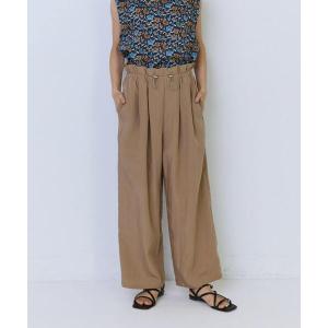 ワイドパンツ パンツ ポプリンストレートパンツ レディース