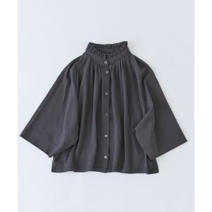 ブラウス シャツ 「FAVE」ジャージーフリルカラークロップドブラウス レディース