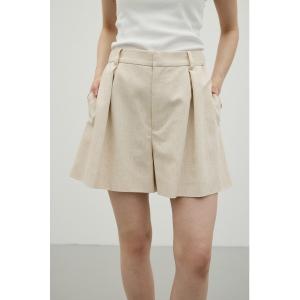 パンツ リネンミックスフレアショートパンツ レディース