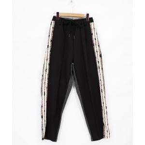 ジーンズ デニム デニムパンツ ScoLar(スカラー) サイドライン入り ジャージ×デニムパンツ レディース