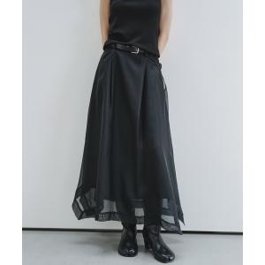 ロング スカート 「tageechita」オーガンジーレイヤード ロングスカート