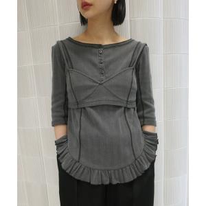 tシャツ 「 ZOZOTOWN限定 」EYELET HENLEY CUT TOP SET BUSTIER レディース