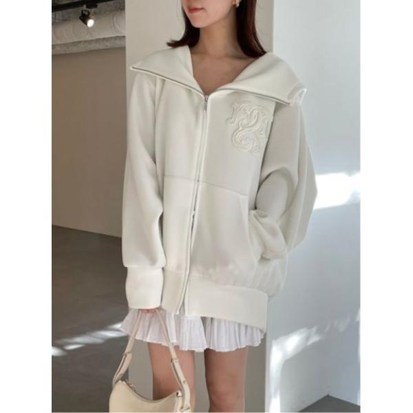 「SNIDEL」 ジップアップパーカー ONE SIZE ベージュ レディース