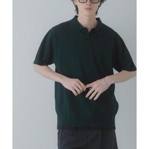 サマーニット セーター ニット 「洗濯可」ストレッチニットポロショートスリーブTシャツ メンズ
