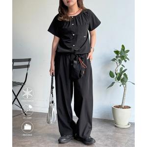 uvカット ワンピース 半袖 「3点セット」ストレッチナイロンパッカブルセットアップ