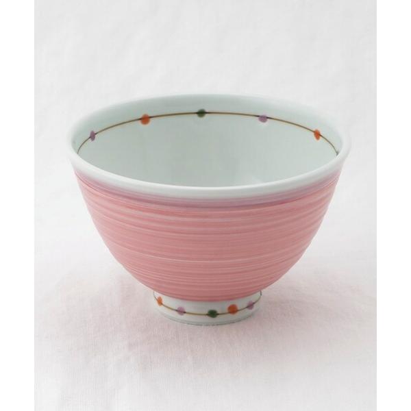 食器 カラードット 軽量飯碗 桃・小