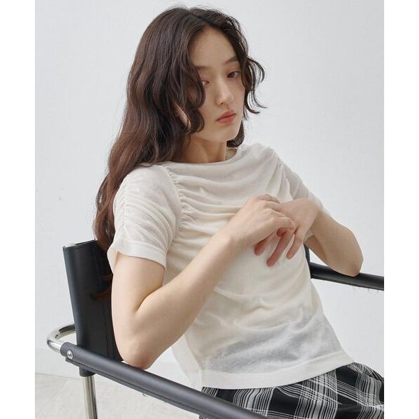 tシャツ 半袖 ギャザーTシャツ レディース