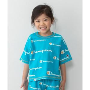 チャンピオン tシャツ 「5/22(金)発売」Champion チャンピオン 半袖Tシャツ ロゴ総柄 キッズ 子供服