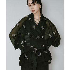 トレンチコート コート Embroidery sheer trench coat/刺繍シアートレンチコート レディース