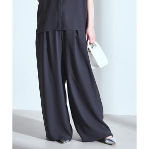 ワイドパンツ パンツ 「セットアップ対応」シフォンジョーゼット ボックスタックイージーワイドパンツ レディース