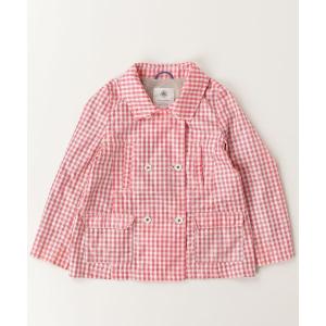 「PETIT BATEAU」 「KIDS」チェック柄ジャケット 108cm ピンク キッズ