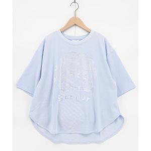 tシャツ ScoLar(スカラー) オーロラ箔プリントスカラーちゃん 接触冷感Tシャツ レディース