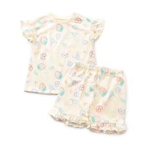 パジャマ 「接触冷感/吸水速乾」GIRLS 総柄フリルパジャマ キッズ 子供 女の子
