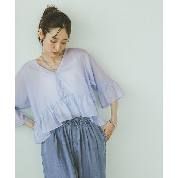 カーディガン 夏 シルキータッチシアーフリルカーディガン/657997 レディース