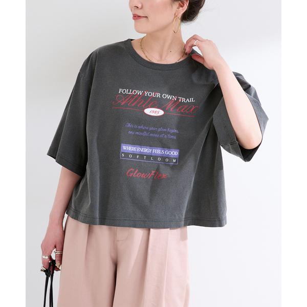 tシャツ 半袖 手洗い可 / ピグメントロゴTEE レディース