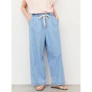 パンツ 「接触冷感」デニムイージーパンツ レディース