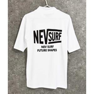tシャツ メンズ ラッシュガード 水着 半袖 プリント ロゴ バックプリント ネブサーフ NEV メンズ