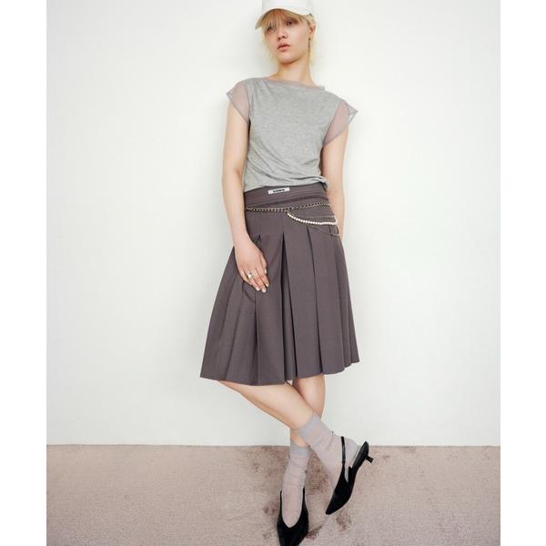 スカート Box pleats midi skirt／ミディ丈ボックスプリーツスカート