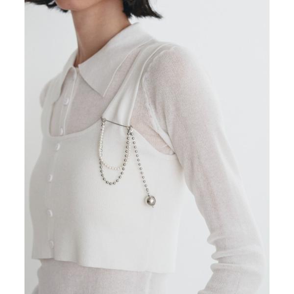 ブローチ Pearl chain brooch／パールチェーンブローチ レディース