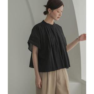 ブラウス シャツ 半袖 ハーフスリーブタックショートシャツ レディース