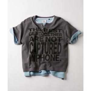 ヘンリーネック tシャツ 半袖 メッセージワッフルヘンリーS/S TEE レディース メンズ