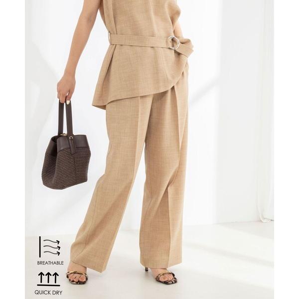 ワイドパンツ パンツ 「セットアップ対応」「BECシリーズ」ウォッシャブルリネンライク2タックパンツ...