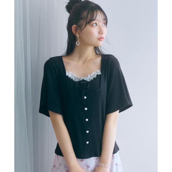 tシャツ 「大きいサイズ」フレア袖テレコリブスクエアネックカットソー marun レディース