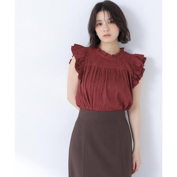 tシャツ ハイネックフリルスリーブカットソー レディース