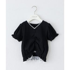 tシャツ 「KIDS」レースドッキングフロントギャザーリブコンパクトTEE「ZOZO限定カラーあり」 キッズ 子供服