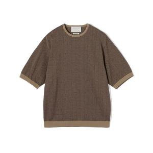 セーター ニット TOMORROWLAND tricot ヘリンボーン柄 コットンハーフスリーブ ニット メンズ