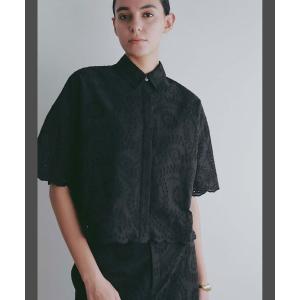 ブラウス シャツ コットンレースBOXシャツ レディース