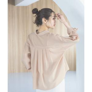 「GLOBAL WORK」 長袖シャツ MEDIUM サーモンピンク レディース
