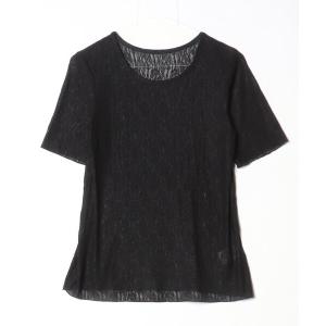 「GLOBAL WORK」 半袖カットソー L ブラック レディース