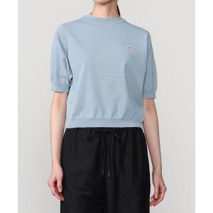 「DANTON」 半袖ニット 36 ライトブルー レディース