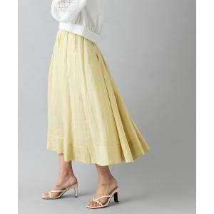 ロング スカート 夏 「セットアップ対応」リネンフレアスカート
