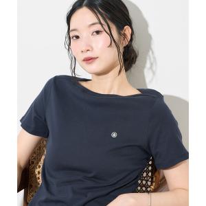 tシャツ PETIT BATEAU/プチバトー ボートネック半袖Ｔシャツ/ワンポイント刺繍Tシャツ レディース