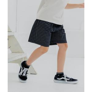 ワイドパンツ ハーフパンツ パンツ 短パン チェックサッカーショーツ/637837 キッズ 子供服 男の子
