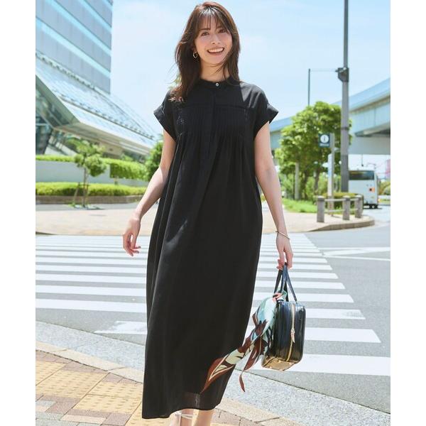 ワンピース 半袖 ウォッシュドシアーボイル ピンタック ワンピース