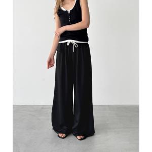ワイドパンツ パンツ El mar　レーヨン混ストレッチイージーパンツ レディース