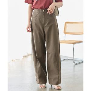 ワイドパンツ チノパン カーブチノワイドパンツ｜ラクなのに美脚見え/大人カジュアル/チノパン/後ろゴム/きれいめ レディース