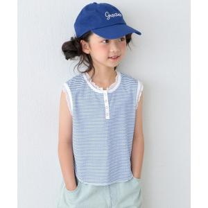 タンクトップ 肌着 「KIDS」シアーフリル切替リブボーダーヘンリータンク「ZOZO限定」 キッズ 子供服