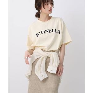 tシャツ 半袖 「NOAHL」フロッキーロゴ汗染み防止Tシャツ レディース