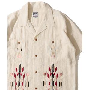 シャツ 「HOUSTON / ヒューストン」LINEN CHIMAYO SHIRT / リネン チマヨ柄 オープンカラーシャツ メンズ レディース