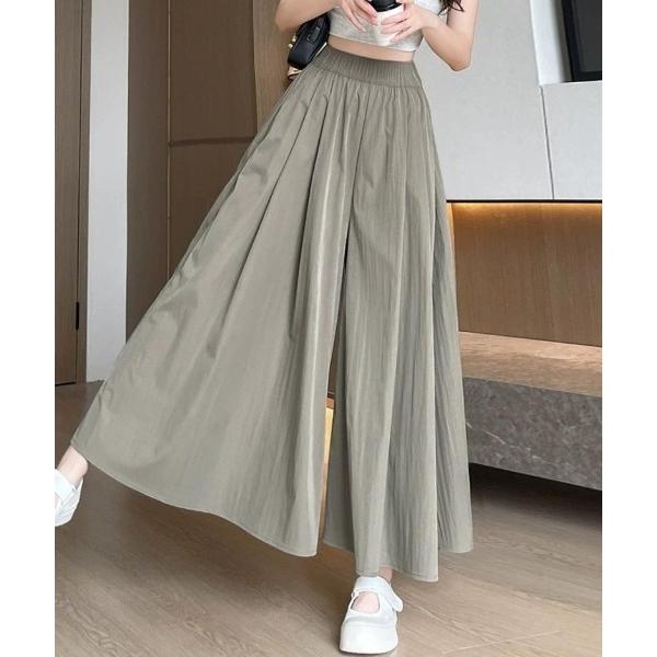 ワイドパンツ パンツ まるでスカート。体型カバーなのにオシャ可愛く、大人のボリュームワイドパンツ レ...