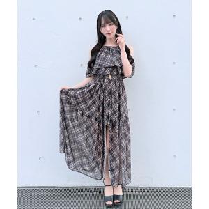 ワンピース アメスリフリルレイヤードロングワンピース