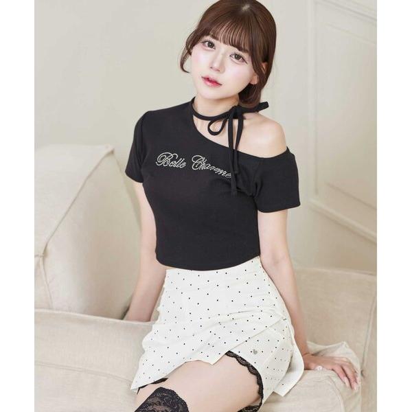 tシャツ 「Belle Charme」Jewel Logo Choker Tee レディース