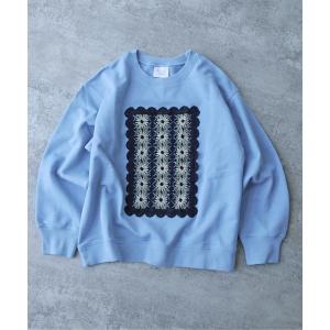 トレーナー スウェット 裏起毛 Cotton裏毛 color lace pullover レディース