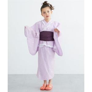 浴衣 2WAYチュール浴衣ワンピース　(100〜160cm) キッズ 子供 女の子