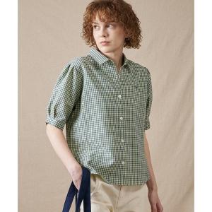 ブラウス シャツ 半袖 ポリコットン イージー チェックシャツ レディース